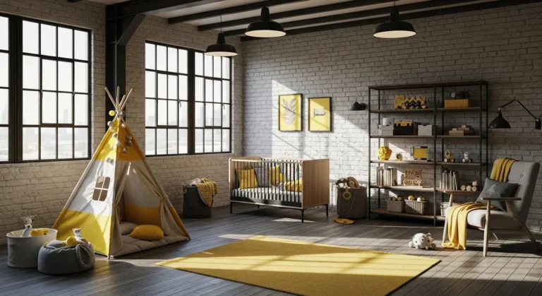 Creating a Cheerful Industrial Nursery & Kids Room with Yellow Accents
