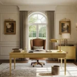 Classic Luxury Home Office Decor with Butter Yellow
