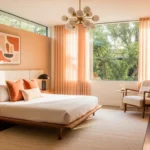 Transform Your Bedroom with Creamy Peach: A Mid-Century Modern Dream