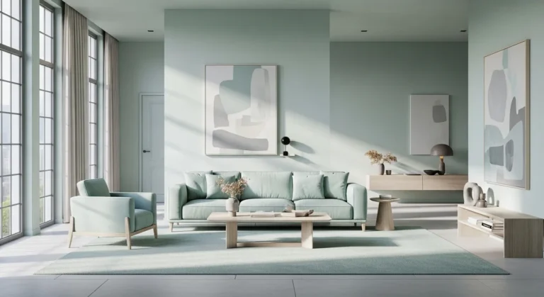 Minimalist Living Room Makeover with Pastel Mint