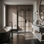 Transform Your Bathroom with Industrial Style and Taupe Elegance