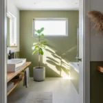 Transform Your Bathroom with Japandi Style and Olive Green Serenity