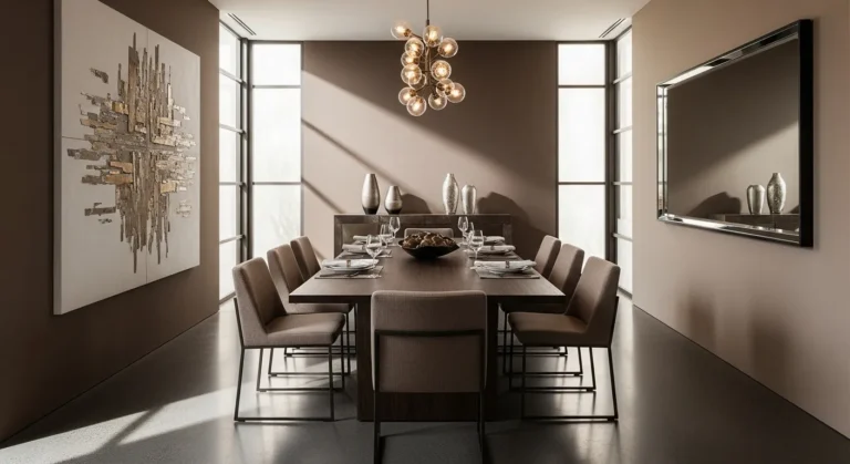 Modern Dining Room Decor with Truffle Color Inspiration