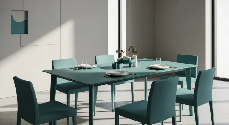 Minimalist Teal Dining Room: Embrace Serenity and Style
