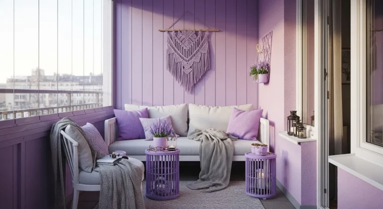Cozy Bohemian Balcony Bliss in Lavender for Winter