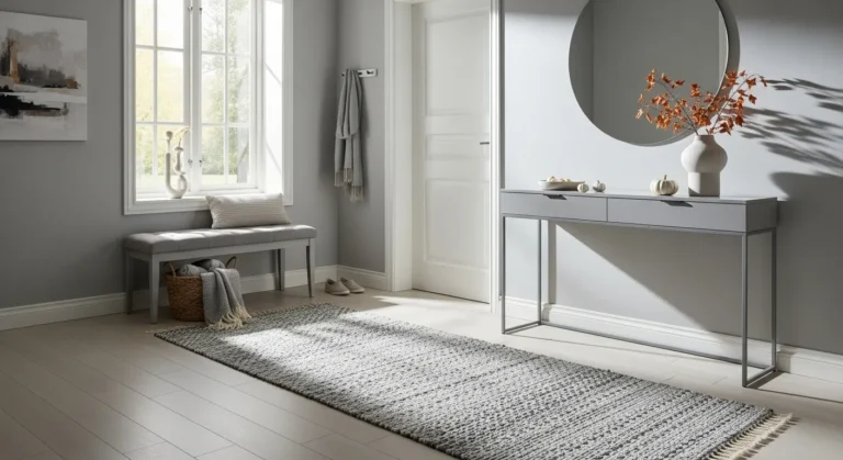 Scandi Entryway Bliss: Embrace Light Gray for a Cozy Thanksgiving Welcome