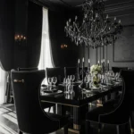 Classic Luxury Dining Room with Black Elegance