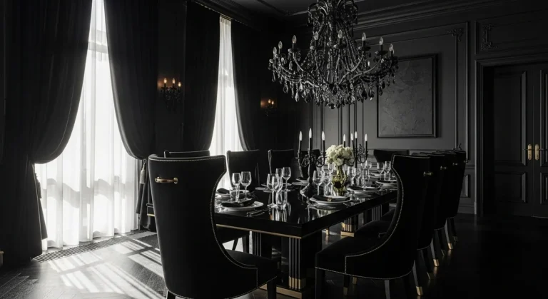 Classic Luxury Dining Room with Black Elegance