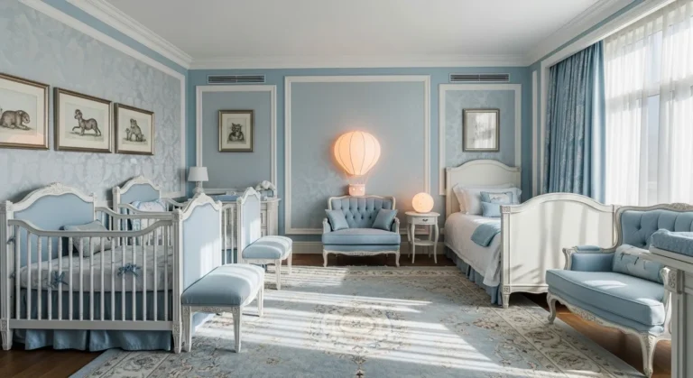 Classic Luxury Nursery & Kids Room in Sky Blue: A Dreamy Escape