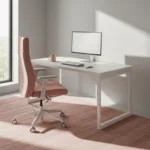 Minimalist Home Office Design: Embrace Blush for a Serene Workspace
