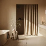 Japandi Bathroom ideas: Beige Christmas Spa Serenity