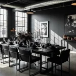 Industrial Dining Room Ideas: Bold Black Halloween Decor