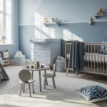 Scandi Style Nursery & Kids Room in Dusty Blue: A Soothing Sanctuary