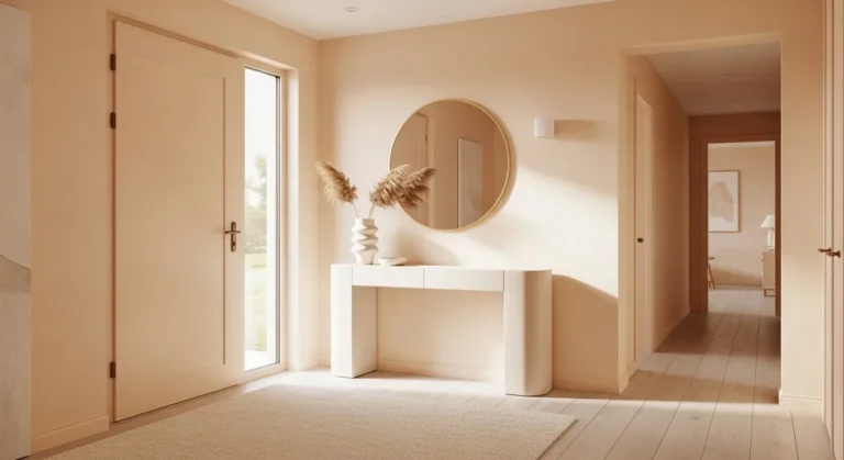 Minimalist Entryway Decor with Creamy Peach