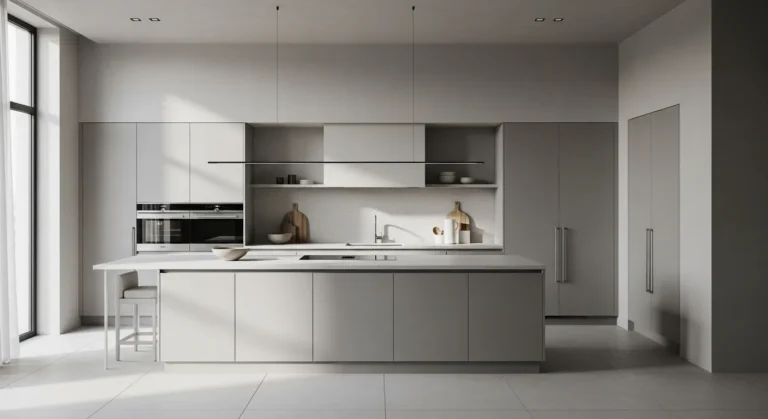 Minimalist Kitchen Design: Embracing Light Gray for Everyday Elegance