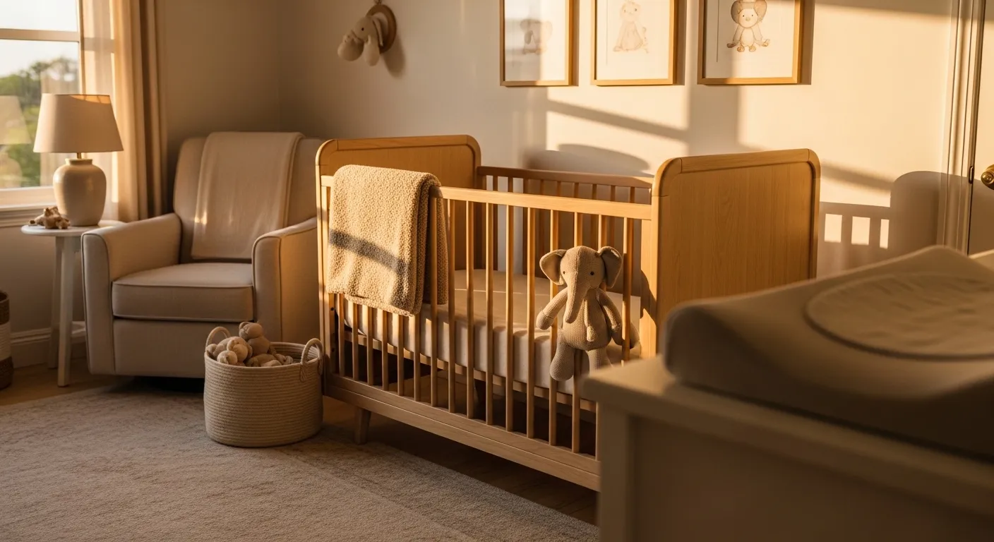 Ornate moldings and tufted upholstery in a high-end classic luxury beige kid's room