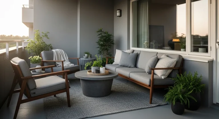 Gray Mid-Century Modern Outdoor Balcony Ideas: Timeless Chic