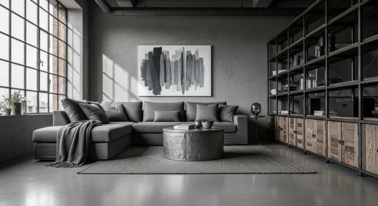 Industrial Living Room ideas: Calm Gray Loft Style