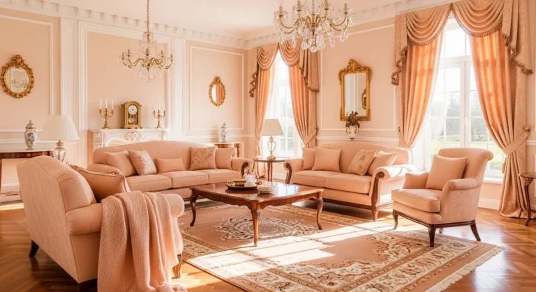 Classic Luxury Living Room Ideas: The Creamy Peach Edit