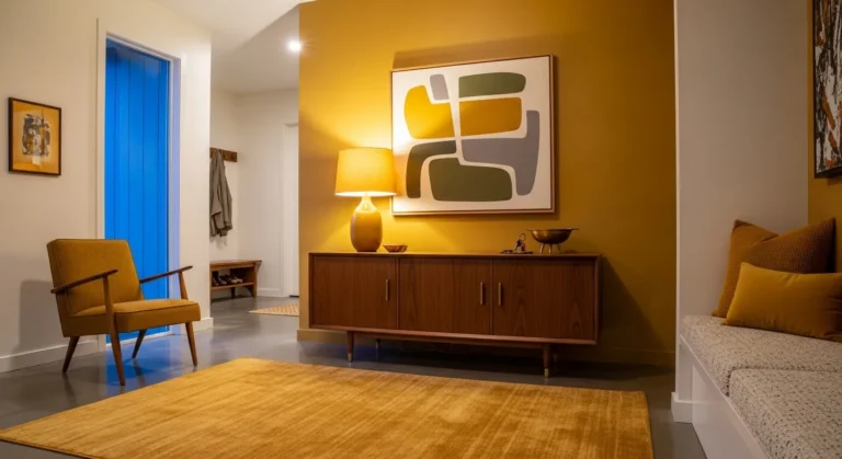 Mustard Mid-Century Modern Entryway Ideas: A Warm Welcome
