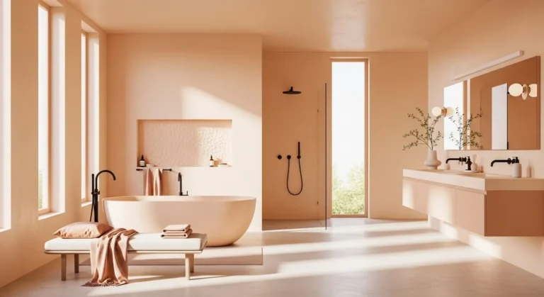 8 Creamy Peach Minimalist Bathroom Ideas for a Serene Sanctuary