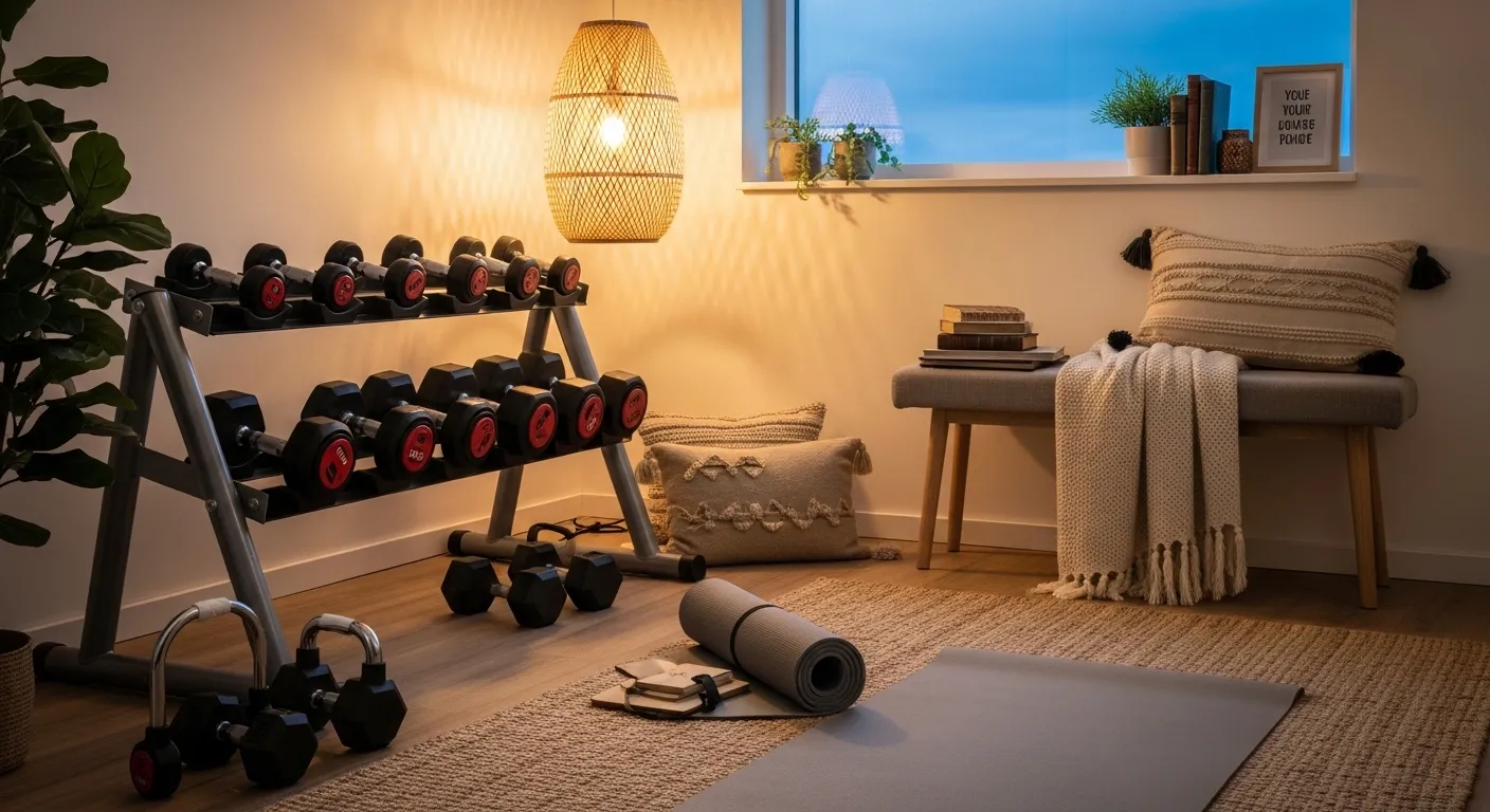 Styling tips for modern home gym ideas using natural light and clean lines