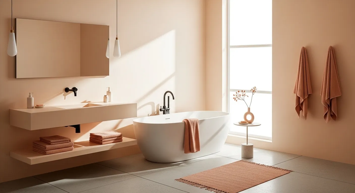 Color palette inspiration showing peach, linen, and warm sand tones