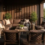 Chocolate Brown Farmhouse Outdoor Balcony Ideas: A Cozy Retreat