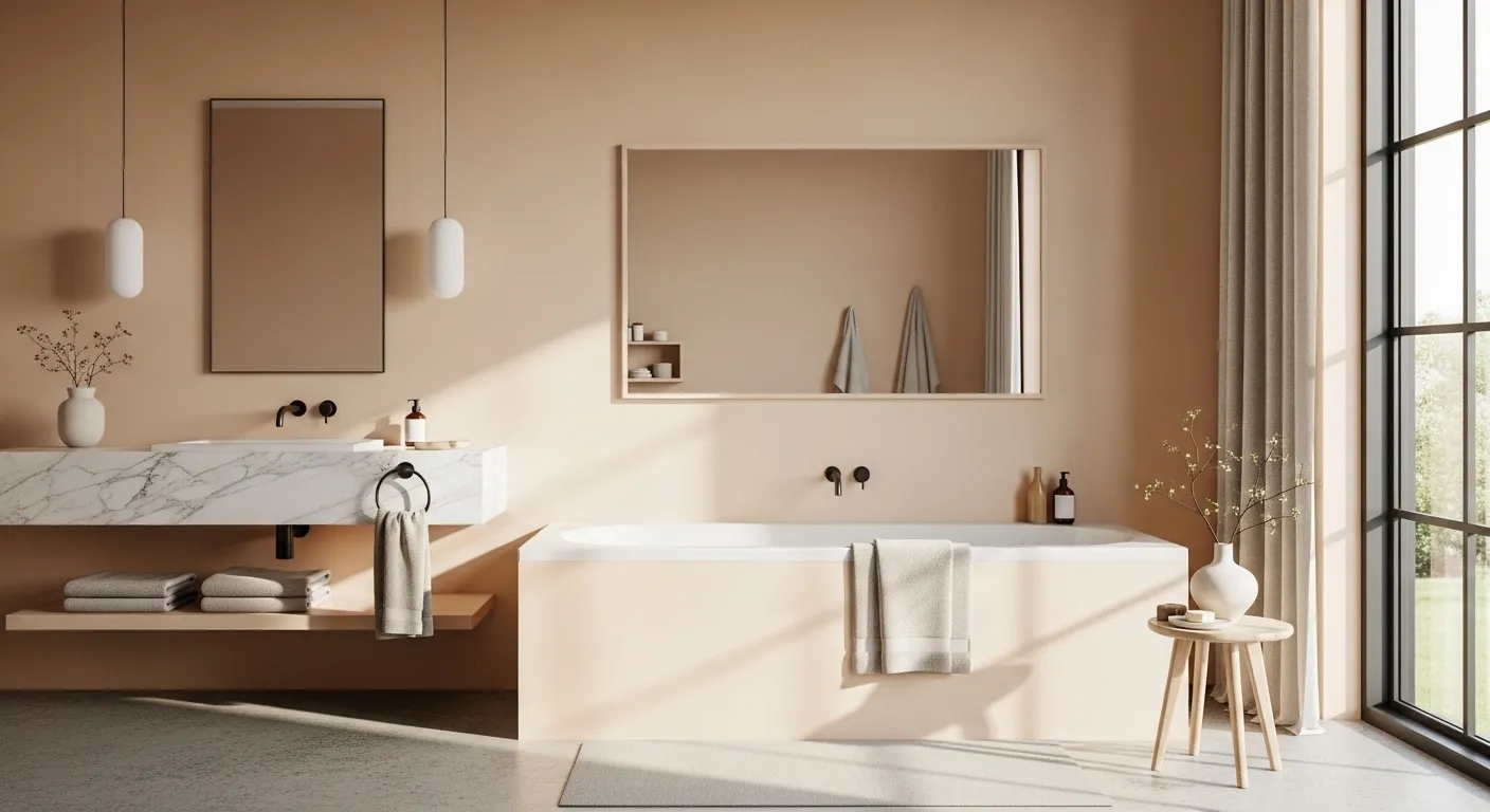 Small minimalist bathroom appearing spacious