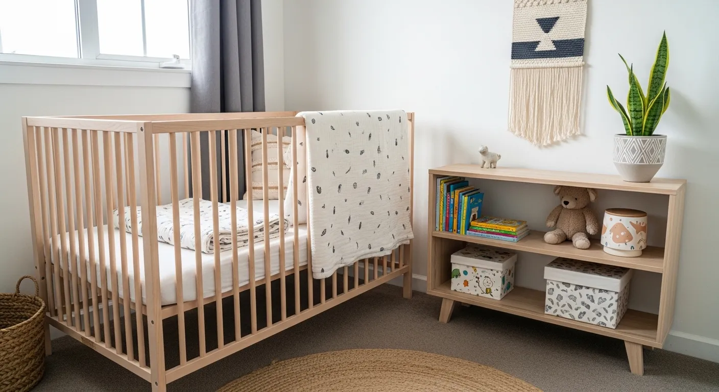 Layered white textiles and styling tips for Modern Nursery & Kids Room ideas