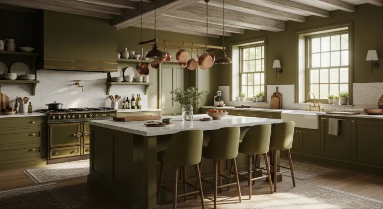 Olive Green Farmhouse Kitchen Ideas: Cozy & Elegant Design