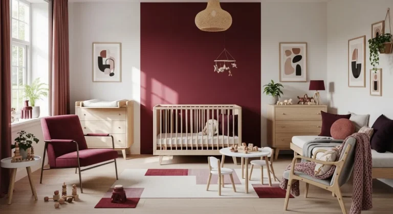 Warm Scandi Nursery & Kids Room Ideas: Bold Burgundy