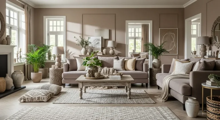 Bohemian Living Room Ideas: A Warm Taupe Retreat