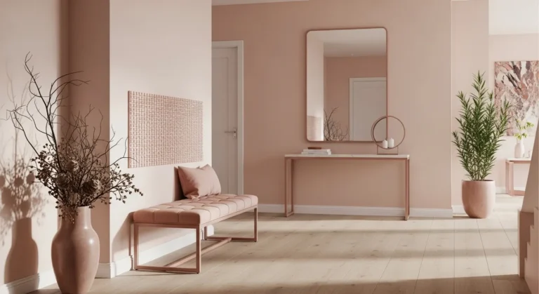 Minimalist Entryway Design: Embrace Winter Cozy with Blush