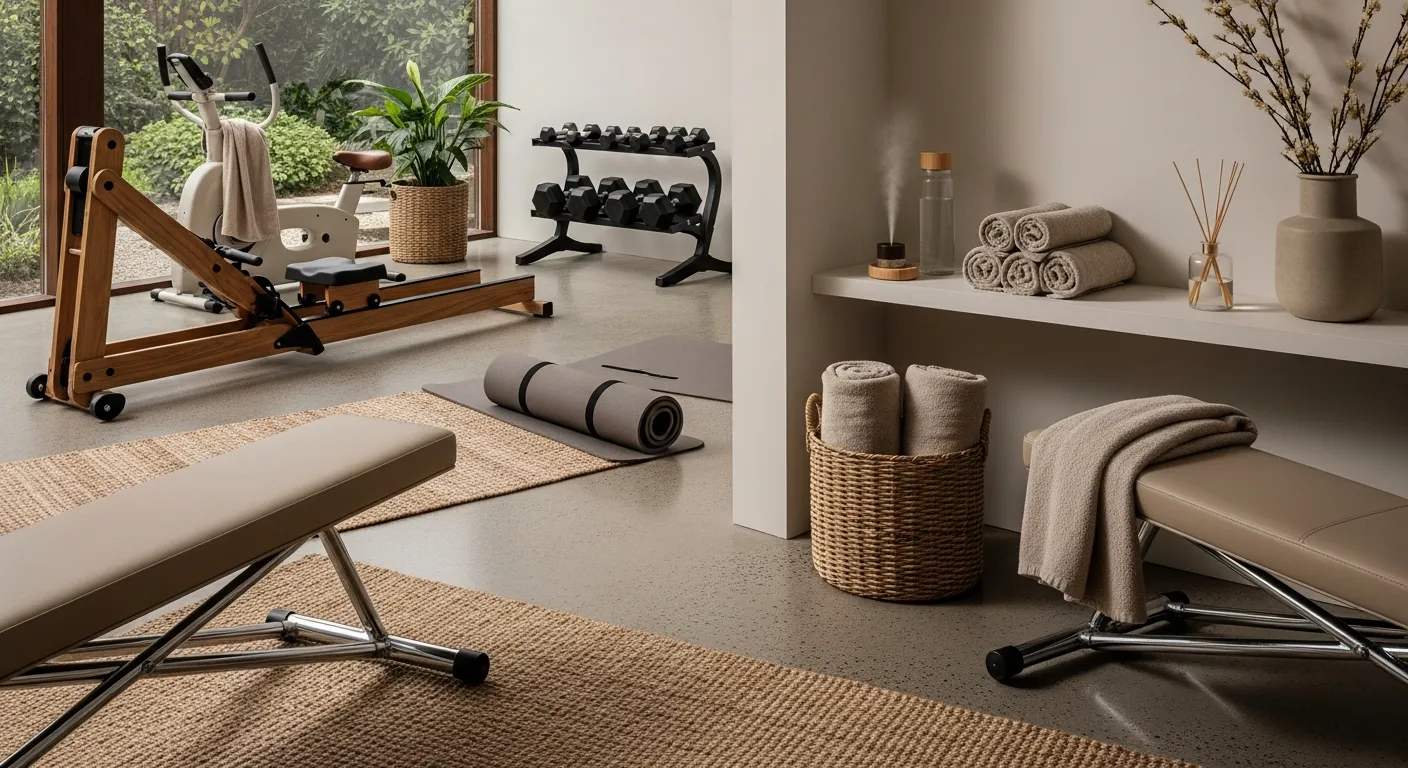 Foundation and flooring setup for Mid-Century Modern Home Gym ideas