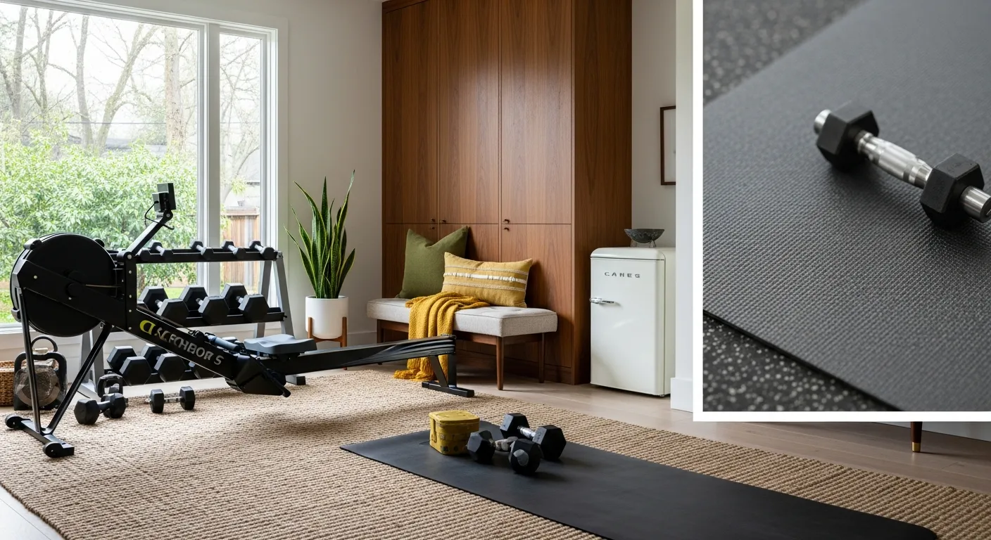 Decor details completing the look for Mid-Century Modern Home Gym ideas
