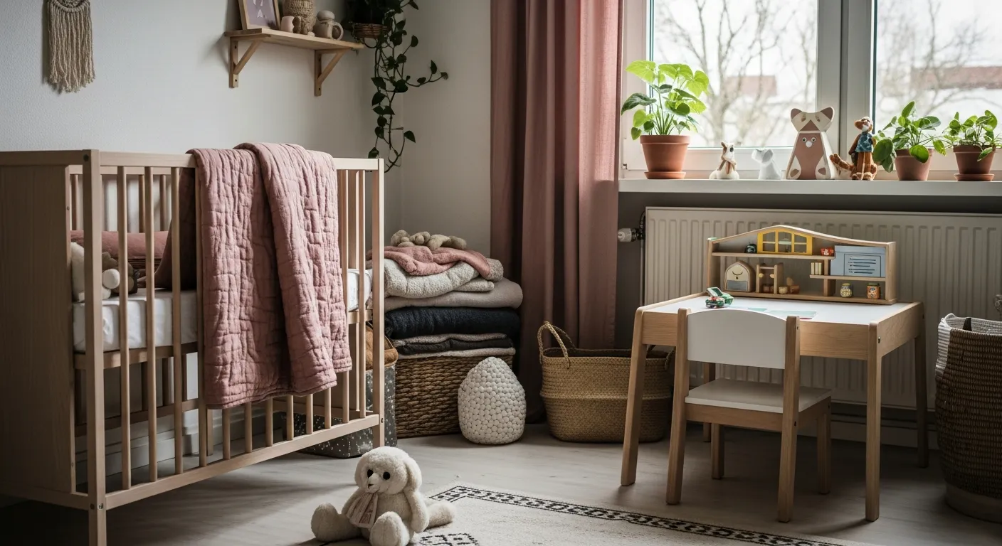 Styling tips for Scandi Nursery & Kids Room ideas using textures and natural light