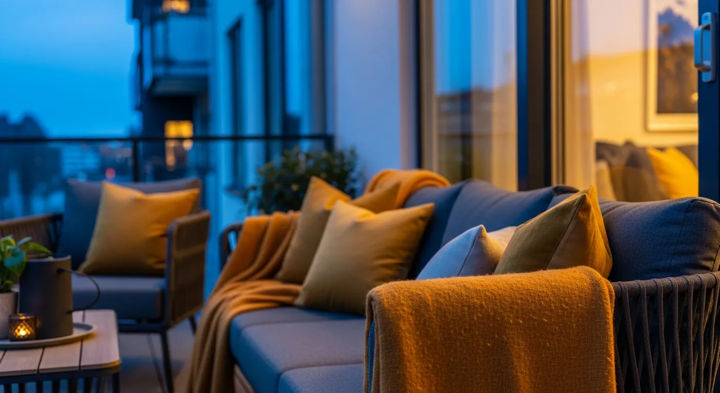 Overview of Classic Luxury Outdoor Balcony ideas with lush greenery and mustard decor