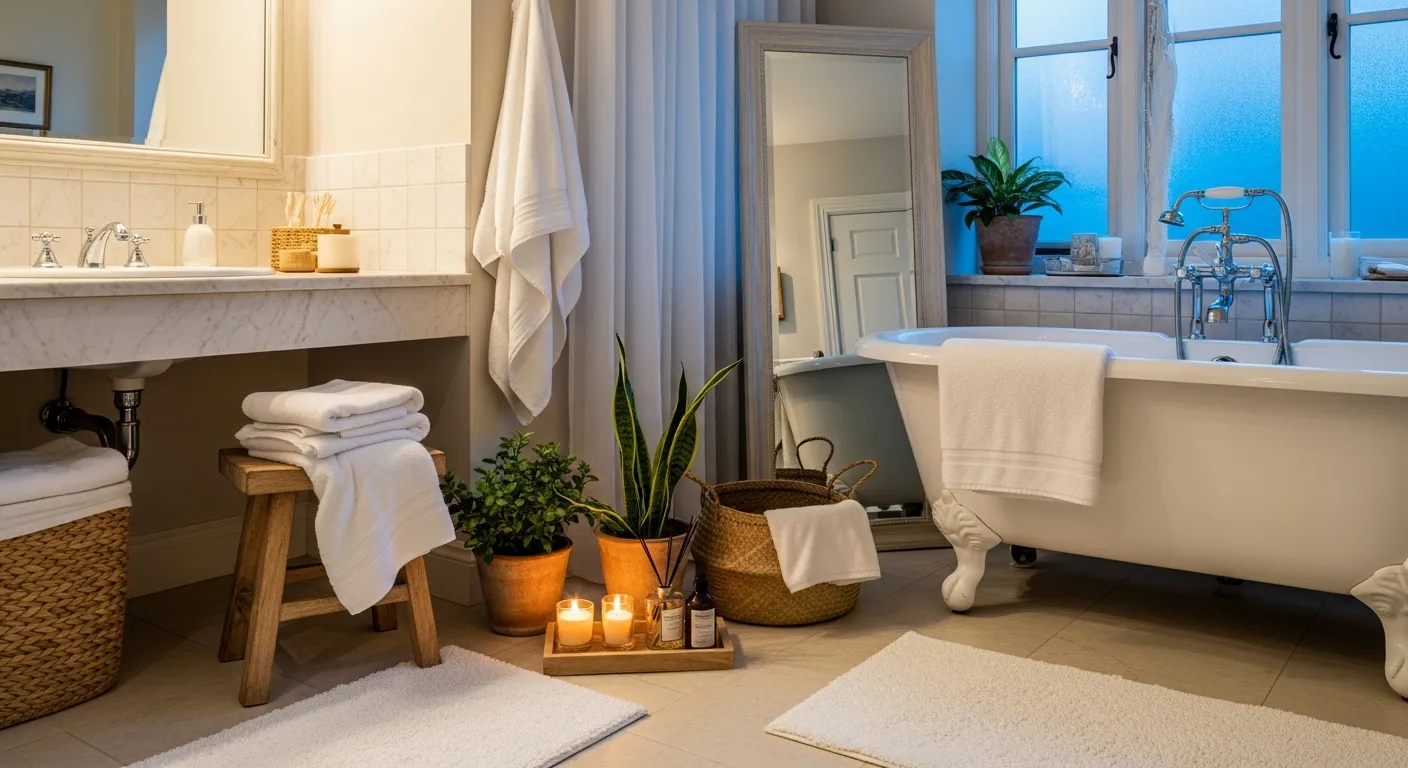 Vintage brass faucet details in a setting of classic luxury bathroom ideas