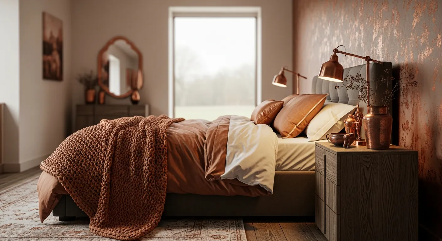 The psychology of warm copper tones in farmhouse bedroom ideas for a cozy retreat