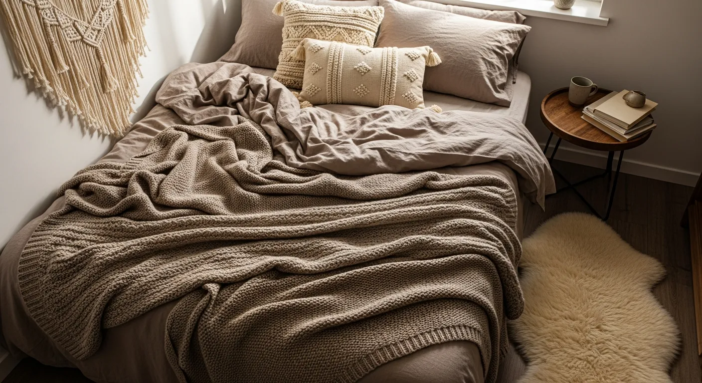 Grounded bohemian bedroom ideas featuring organic textures