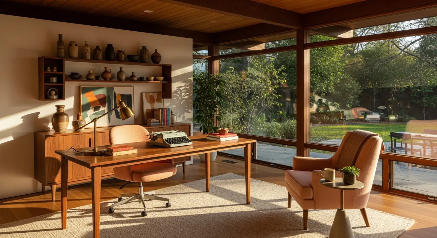 Layering textures in Mid-Century Modern Home Office ideas