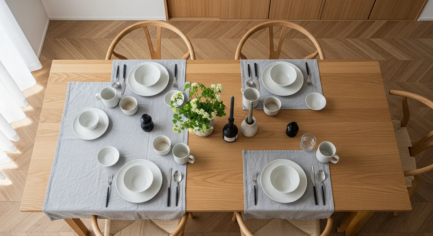 Minimalist furniture layout for Japandi Dining Room ideas