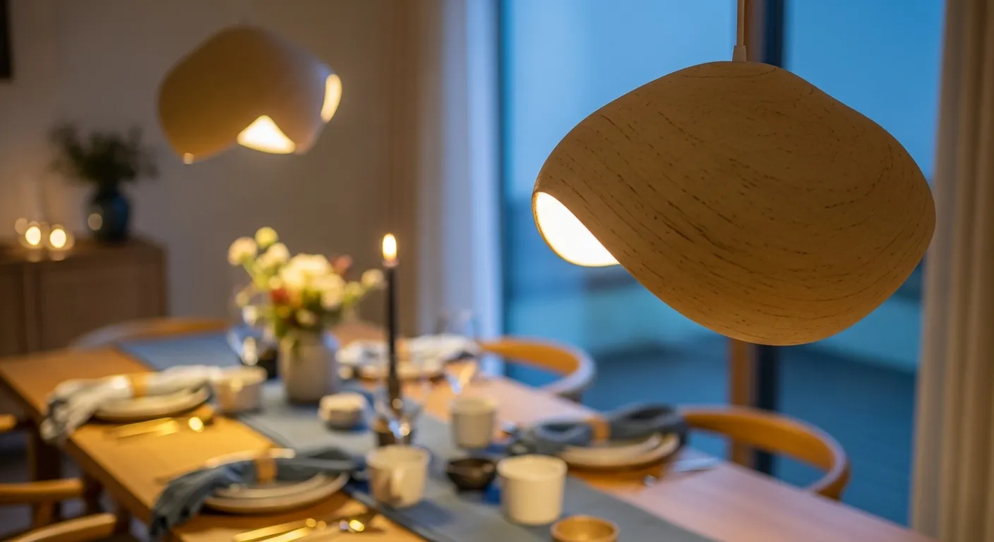 Completed look for dusty blue Japandi Dining Room ideas