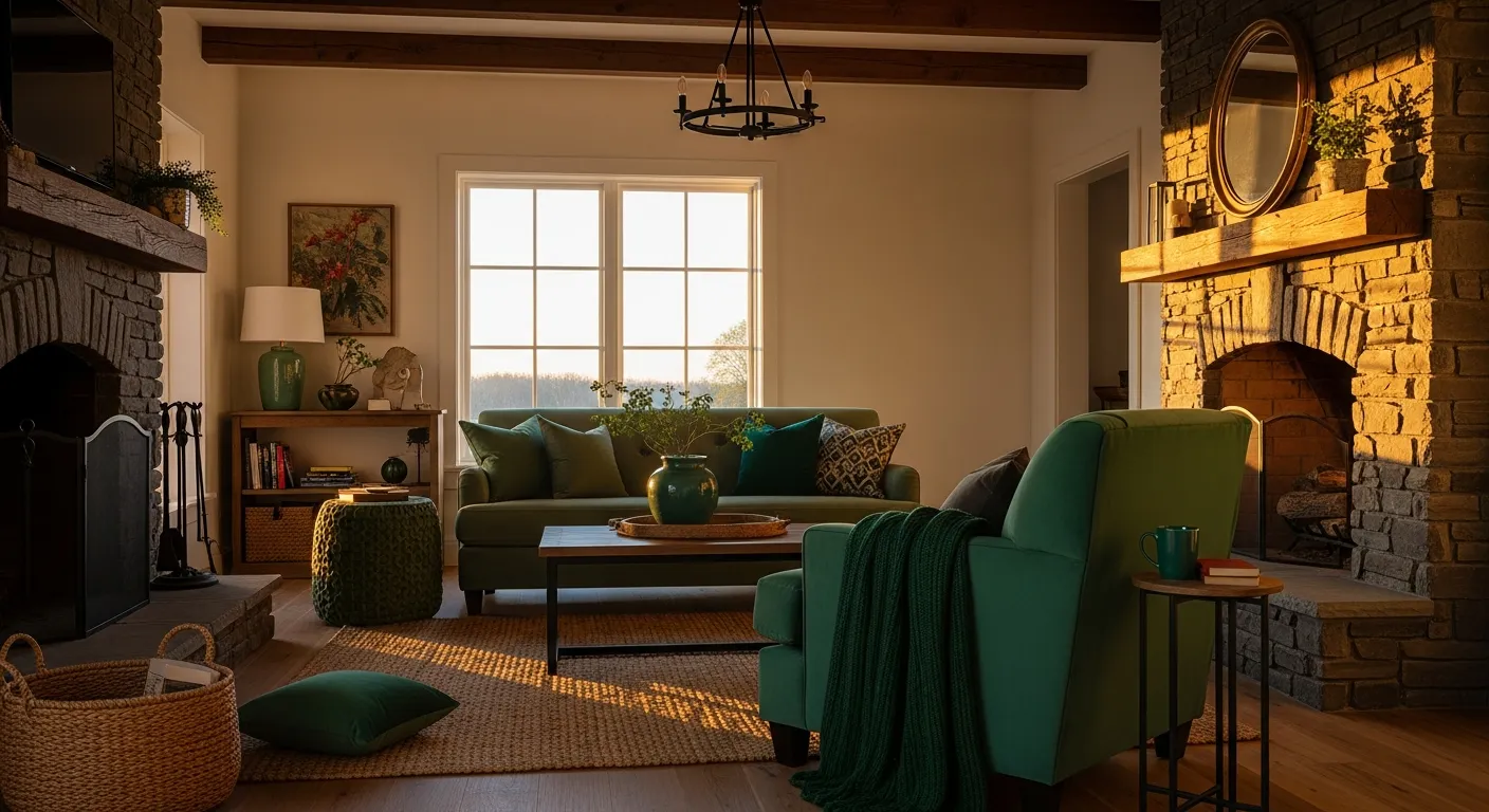 Velvet texture detail on sofa for cozy farmhouse living room ideas