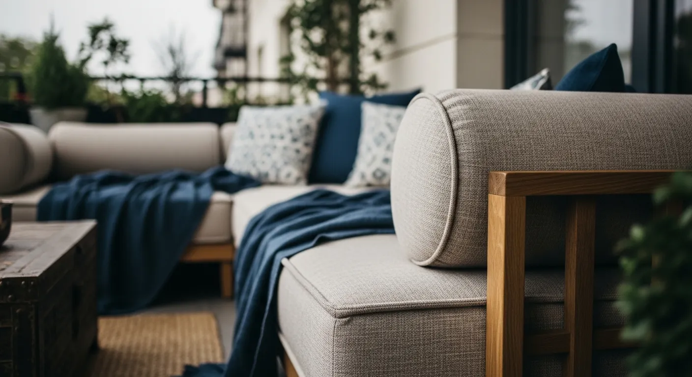 Rattan furniture setup for small bohemian outdoor balcony ideas