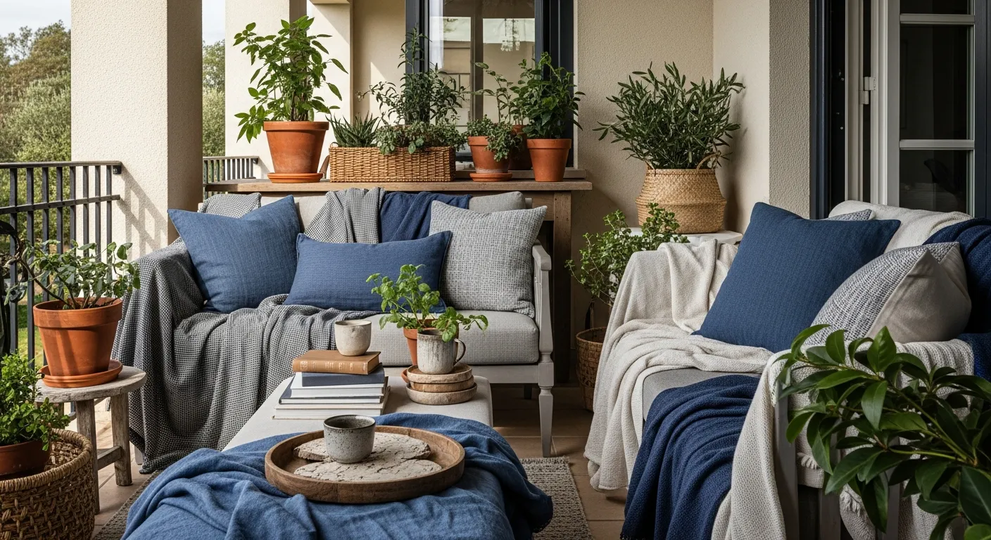 Styling accessories and textiles for Farmhouse Outdoor Balcony ideas