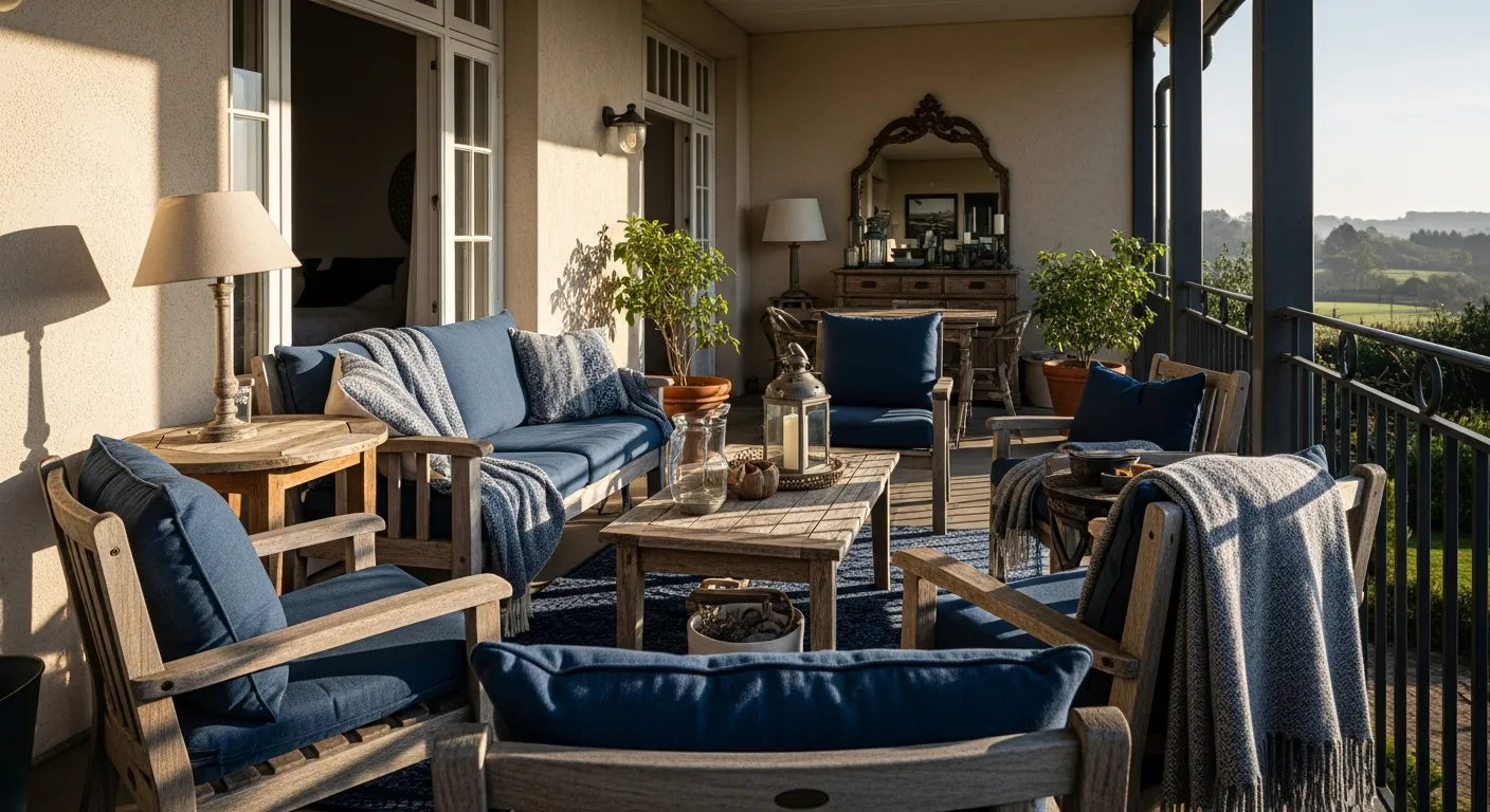 Placing anchor furniture for Farmhouse Outdoor Balcony ideas
