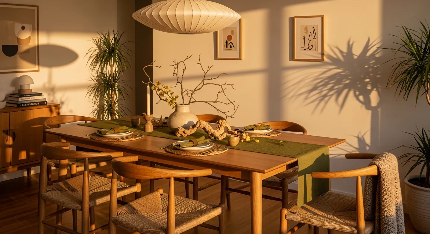 Completed Japandi dining room ideas showing the final cohesive look