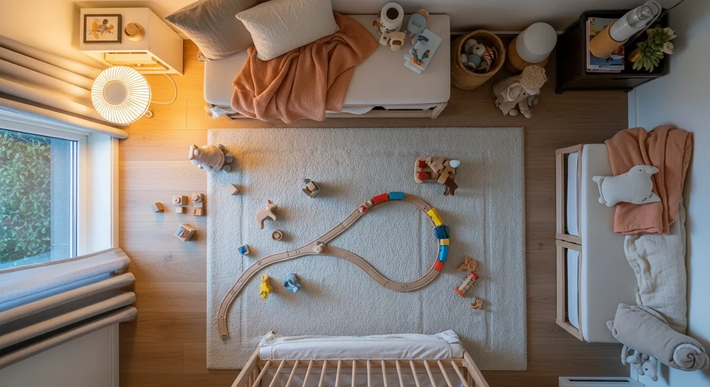 Minimalist decor on a shelf styled with Japandi Nursery & Kids Room ideas